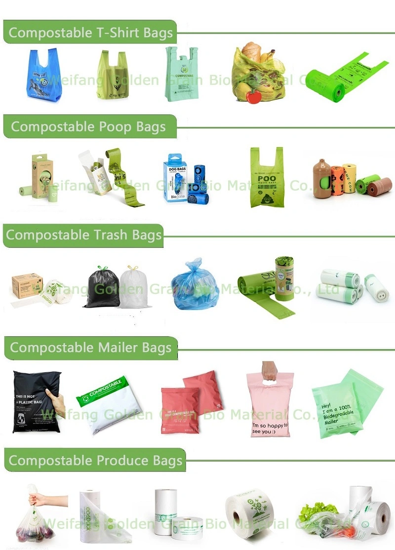 Eco Friendly Compostable Biodegradable Corn Starch /Pbat/PLA T-Shirt Shopping/Packing Bags Plastic Shopping Bag Ok Compostable