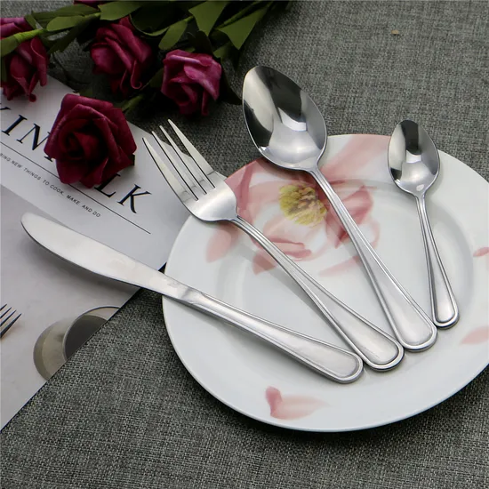 24 PCS Plastic Handle Cutlery Set with PVC Box