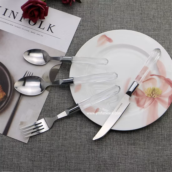 24 PCS Plastic Handle Cutlery Set with PVC Box