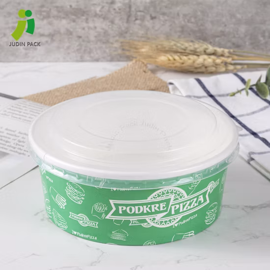 Tigela de salada biodegradável a favor do meio ambiente do papel de embalagem 1100ml/1300ml